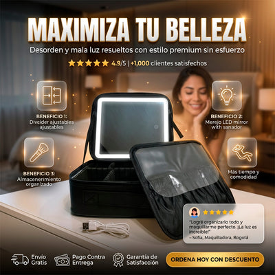 Cosmetiquera espejo y luz led